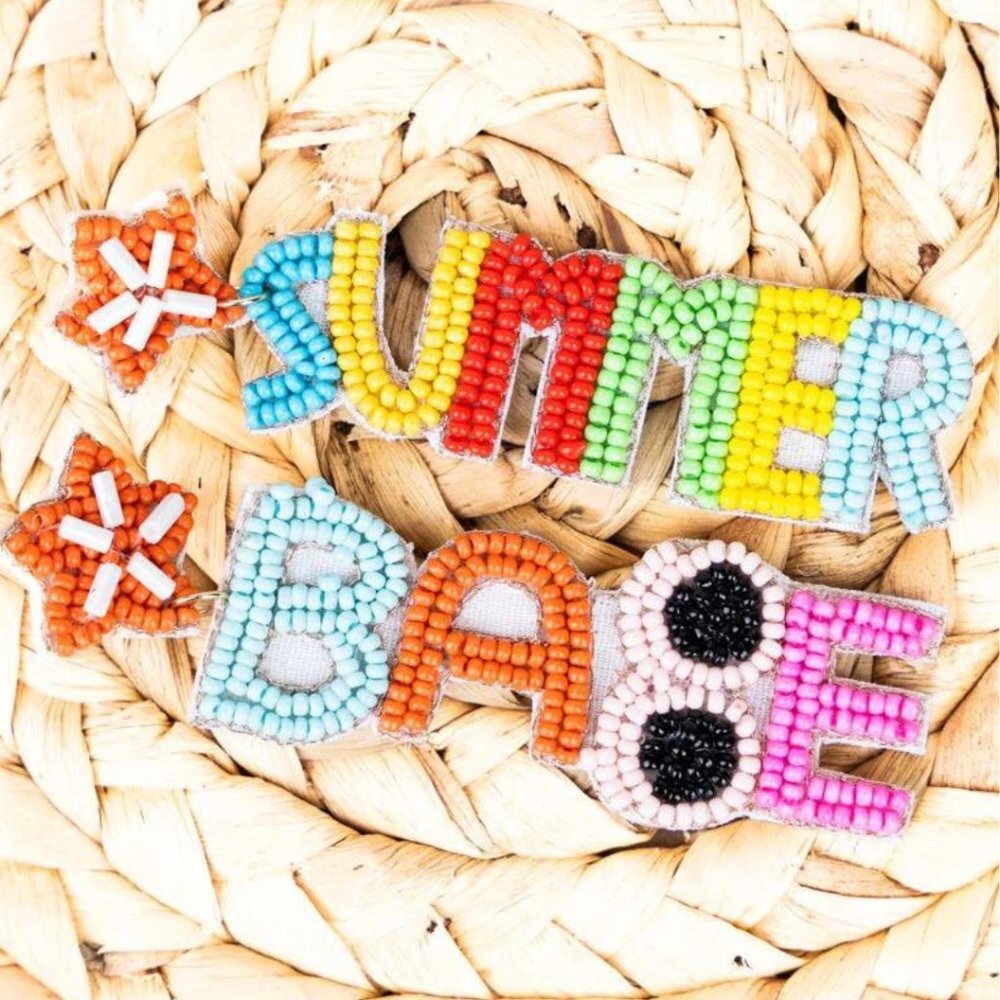 VIOLA Summer Babe Multicolor Seed Bead Earrings NWT‎